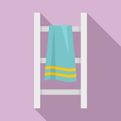 Modern heated towel rail icon, flat style