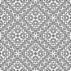 Geometric vector pattern with triangular elements. Seamless abstract ornament for wallpapers and backgrounds. Black and white colors. 