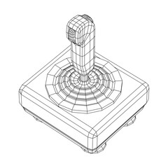 Joystick with buttons. Retro video game controller gamepad © newb1