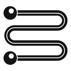 Wall heated towel rail icon, simple style