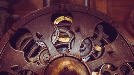 Gear Machine In Black And White Tone 