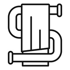 Heated towel rail icon, outline style