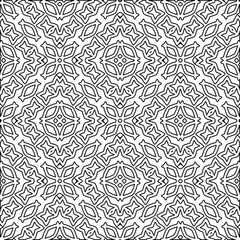 Geometric vector pattern with triangular elements. Seamless abstract ornament for wallpapers and backgrounds. Black and white colors. 