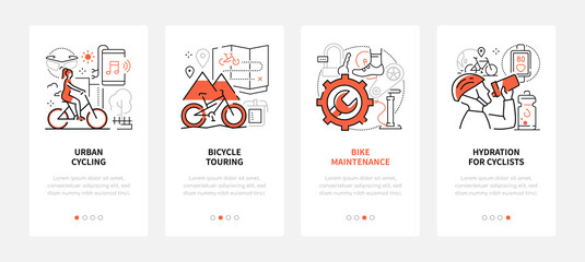 Cycling - modern line design style web banners