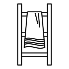 Modern heated towel rail icon, outline style