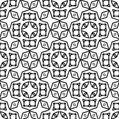 Geometric vector pattern with triangular elements. Seamless abstract ornament for wallpapers and backgrounds. Black and white colors. 