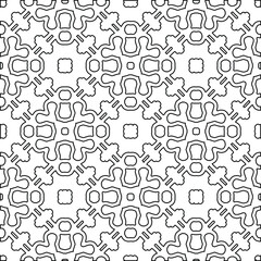 Geometric vector pattern with triangular elements. Seamless abstract ornament for wallpapers and backgrounds. Black and white colors. 