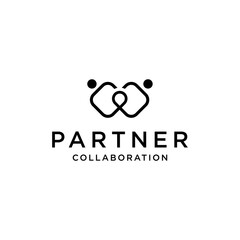 partner business  logo vector, human connection template