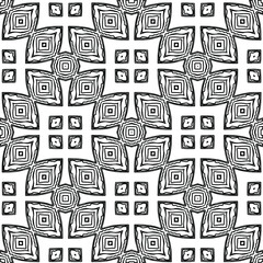 Geometric vector pattern with triangular elements. Seamless abstract ornament for wallpapers and backgrounds. Black and white colors. 