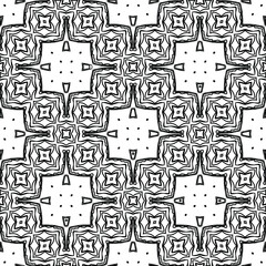 Geometric vector pattern with triangular elements. Seamless abstract ornament for wallpapers and backgrounds. Black and white colors. 