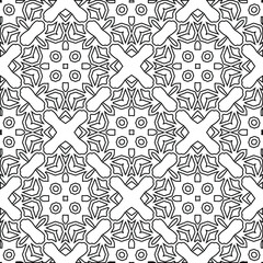 Geometric vector pattern with triangular elements. Seamless abstract ornament for wallpapers and backgrounds. Black and white colors. 
