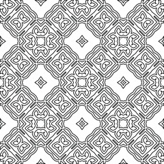 Geometric vector pattern with triangular elements. Seamless abstract ornament for wallpapers and backgrounds. Black and white colors. 