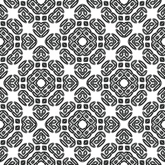Geometric vector pattern with triangular elements. Seamless abstract ornament for wallpapers and backgrounds. Black and white colors. 