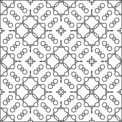 Geometric vector pattern with triangular elements. Seamless abstract ornament for wallpapers and backgrounds. Black and white colors. 