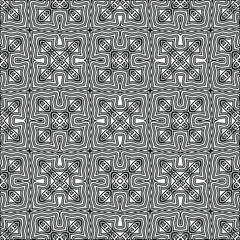 Geometric vector pattern with triangular elements. Seamless abstract ornament for wallpapers and backgrounds. Black and white colors. 
