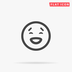 Laughing Face flat vector icon