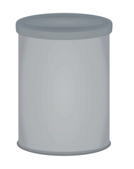 Silver kitchen container. vector illustration
