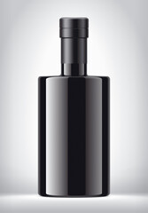 Non-transparent Bottle on background. Foil version. 