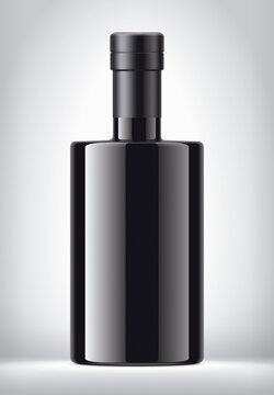 Non-transparent Bottle on background. Foil version. 