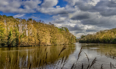 Portna sluice, flood defence and Eel fishery, The River Bann, Kilrea, Londonderry, Northern Ireland