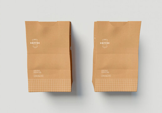 Two Coffee Bags Mockup