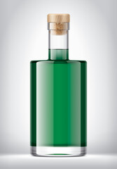 Glass Bottle on background. 