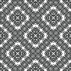 Geometric vector pattern with triangular elements. Seamless abstract ornament for wallpapers and backgrounds. Black and white colors. 