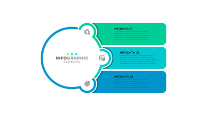 Presentation business infographic template with icons and 3 options, steps or parts.