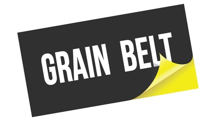 GRAIN  BELT text on black yellow sticker stamp.
