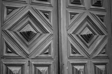 The architecture of touristic locations in Brazil detail in black and white