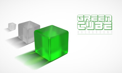 Abstract 3D Green Cube Background