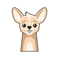 Cute Dog Face Icon. Cartoon Style on White Background Vector