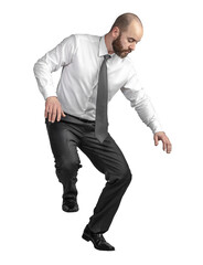 caucasian businessman man in lowered position