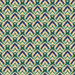 Japanese Watercolor Seamless Pattern. Tie-Dye, Wabi Sabi. Organic Geometric Male Winter Pattern. Watercolor Brush Paint. Textured Paint Brush Oriental Teal. Geometric Hand Painted Fashion Design.