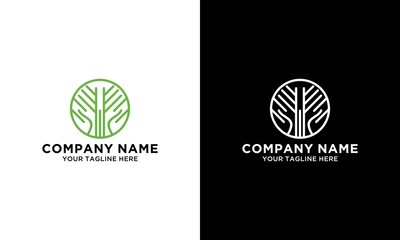 Luxury tree vector logotype. Linear universal leaf floral logo