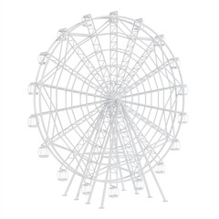 Ferris wheel on a white background. 3D rendering.