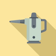 Robot steam cleaner icon, flat style