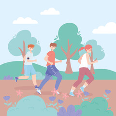 Fototapeta premium young people run