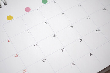 calendar page date background business planning appointment meeting concept