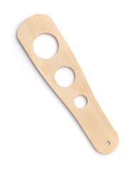 Top view of wooden spaghetti pasta measuring tool