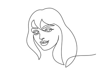 Abstract beautiful woman face on white background.