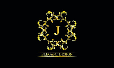 Luxurious monogram with the letter J. Premium brand icon. Vector logo design can be used for the beauty industry, cosmetics, salon, boutique, spa, company, corporation.