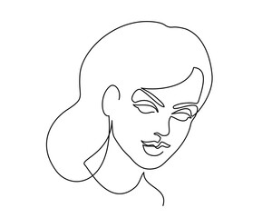 Abstract beautiful woman face on white background.