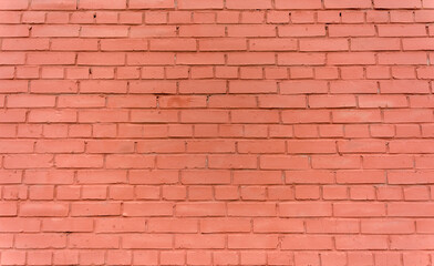 Old red brick wall background, brickwork