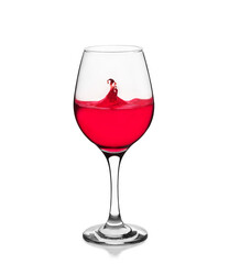 A glass of wine isolated on white background