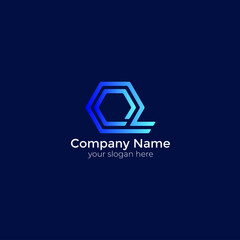 Letter q gradient abstract logo design 