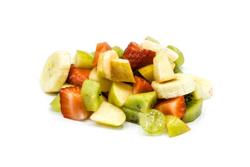Fototapeta na wymiar Fruit salad isolated on white background