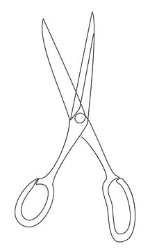simple black scissors outline clip art preview
