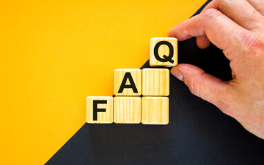 FAQ, frequently asked questions symbol. Concept word 'FAQ, frequently asked questions' on cubes on...