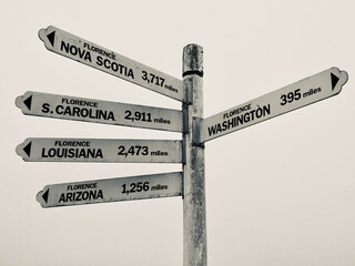 Fototapeta premium Directions Sign from Florence California